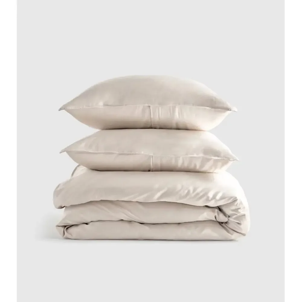 QUINCE 3 piece F/Q Viscose Organic Bamboo Duvet Set SAND